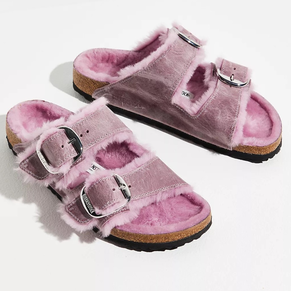Arizona Big Buckle Shearling Birkenstock Sandals